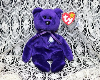 Ty Beanie Baby Princess Diana Memorial Bear  Retired Ty Beanie Babies