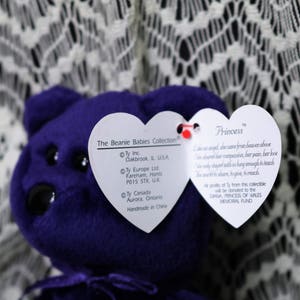 Ty Beanie Baby Princess Diana Memorial Bear Retired Ty Beanie Babies image 6