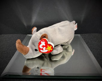 Retired Ty Beanie Baby - Spike the Rhino -  1996 - MWMT - Original Owner - Never Displayed or Played With