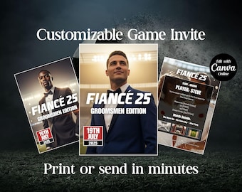 Video Game Groomsman Invitation, Personalized Best Man Proposal, Wedding Party Invite for Gamers, Canva Soccer Game, Printable Game Insert