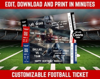 Spersonalizowany bilet na mecz piłki nożnej, spersonalizowany prezent na mecz piłki nożnej, voucher na wydarzenie-niespodziankę, wyjątkowa pamiątka dla fanów