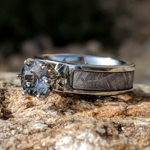 Meteorite engagement ring etsy best sale