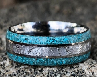 Custom Gibeon Meteorite Wedding Ring USA Made 8mm Wide