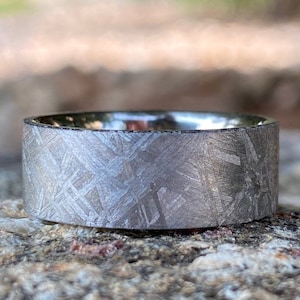 Meteorite Ring Wedding Band USA Made Custom Rings Space Jewelry