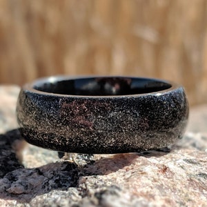 Gibeon Meteorite Wedding Band Stardust Rings - 8mm Authentic Genuine Gibeon Meteorite Rings