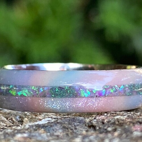 Diamondcast Wedding Ring Opal Rings USA Made Pink Custom Rings Etsy