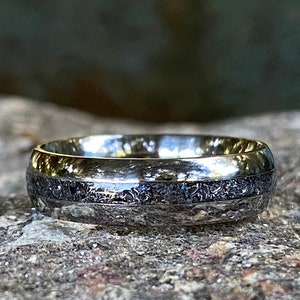 WWII Tank Inlay 6mm Titanium Mens Wedding Ring with Sherman Tank  - Custom Made Mens Wedding Bands - Unique WWII Mens Rings