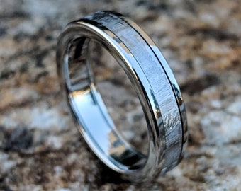 Alianza de boda de meteorito Gibeon, anillo de meteorito de 4 mm, joyería auténtica de ajuste cómodo y personalizado.