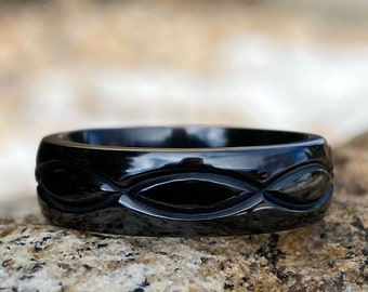 Black Infinity Wedding Bands USA Made Custom Wedding Rings