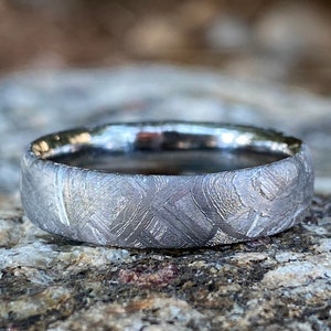 Meteorite Wedding Band 6mm Meteorite Ring Custom Meteorite Wedding Rings Etsy
