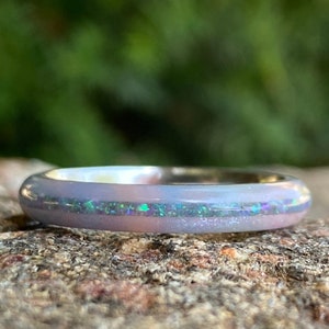 Anillo de diamantes fundidos, anillo de ópalo, anillo personalizado hecho en EE. UU., alianza de cobalto.