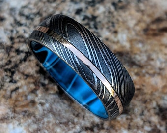 Handmade Damascus Steel Design Wedding Engagement Ring Unisex Jewelry R101 