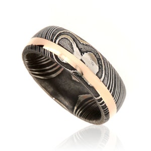 Rose Gold Wedding Bands For Men Damascus Steel Rings