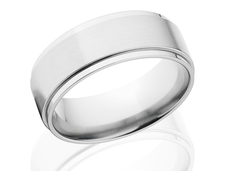 Two Tone Finish Cobalt Wedding Band Custom Made Cobalt Ring Cobalt Wedding Ring CB-8RC-BC