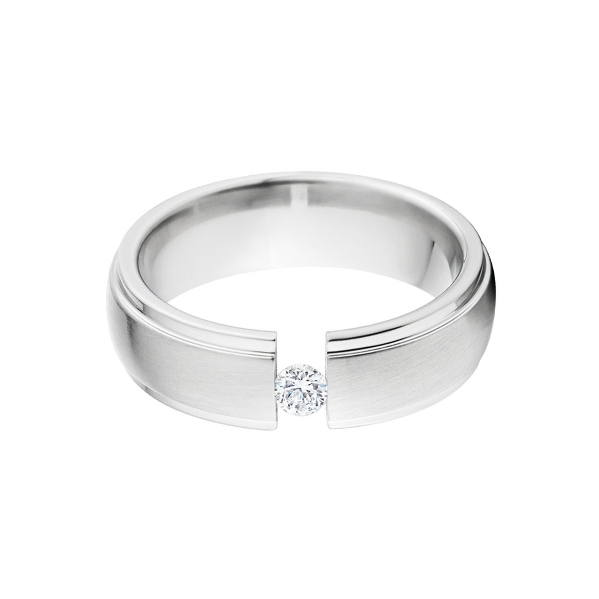 Custom 6mm Titanium Tension Set Ring Titanium Promise Ring | Etsy