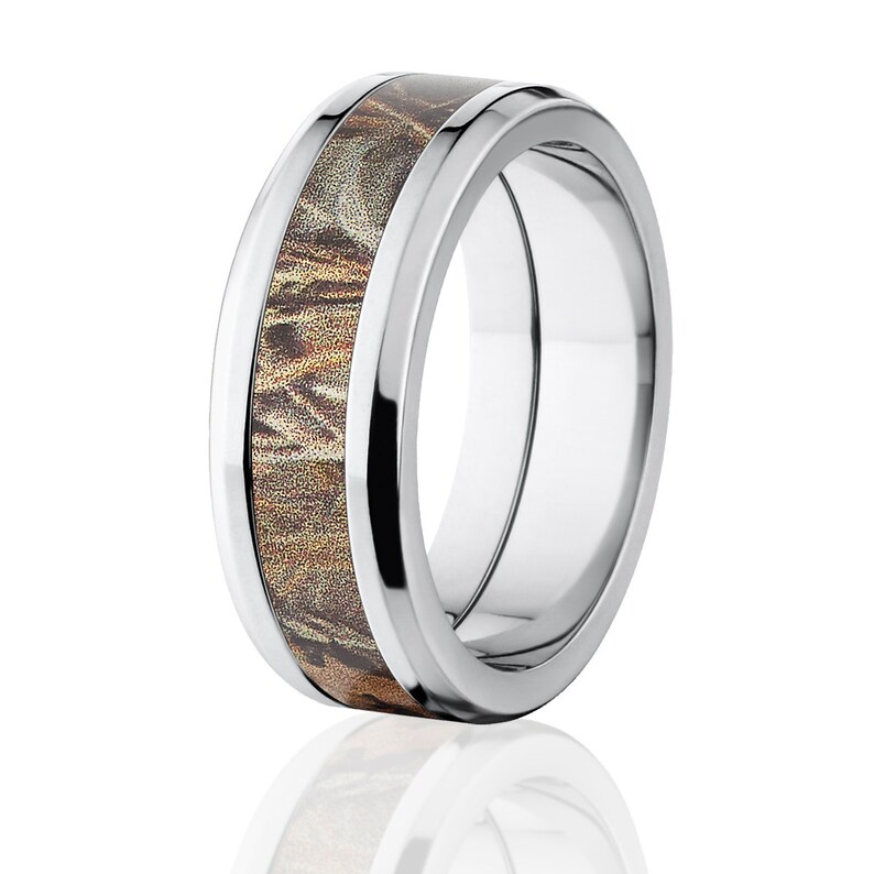 RealTree Max 4 Camouflage Titanium Rings, Camo Band, Camo Wedding Ring: 8T-RealTreeMax4 image 1