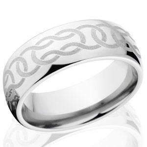 Custom Lasered Celtic Ring Made In Titanium; Celtic Wedding Bands Premium Titanium Rings : 8HR-C4L