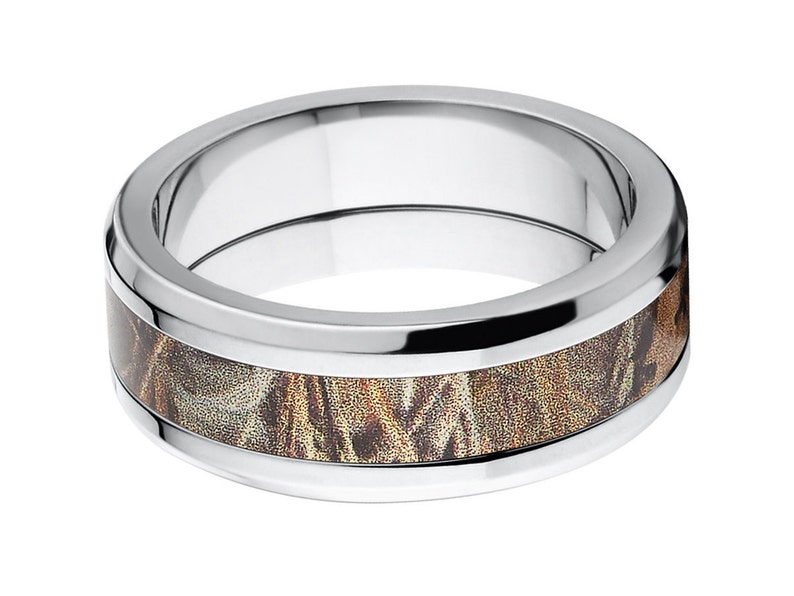 RealTree Max 4 Camouflage Titanium Rings, Camo Band, Camo Wedding Ring: 8T-RealTreeMax4 image 3