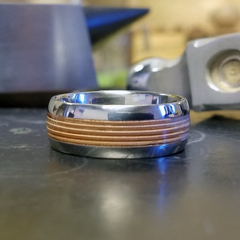 Titanium Guitar String Ring Custom Made Bands USA Made to Order Fast ...