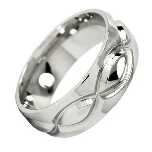 New 8mm INFINTITY Cobalt Men's Ring, Modern Infinity Jewelry Wedding Ring : COB-8HRP-INFINITY-T8 image 2