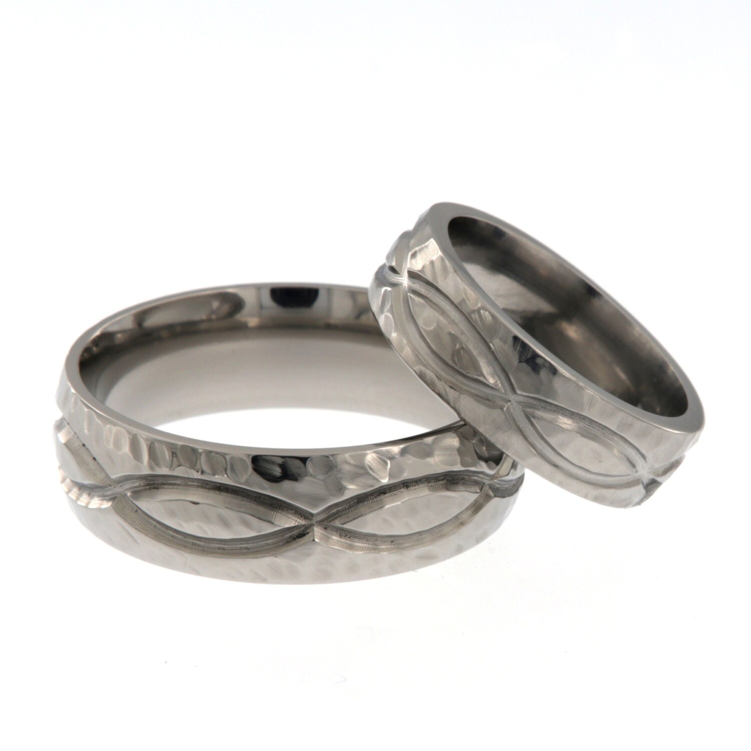 Set Di Fedi Nuziali Piatte His & Hers In Argento Da 3 Mm E 4 Mm - Foto 7