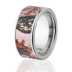 Nieuwe 10 mm titanium licentie bemoste eiken roze BU Camo trouwring Camo trouwring bemoste eiken roze break-up titanium trouwring: 10F-PINKBU