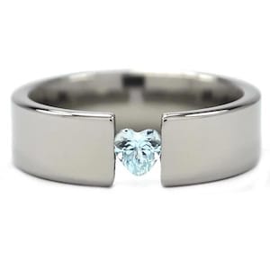 New 6 mm Titanium Tension Setting with a 4 mm Heart Gemstone