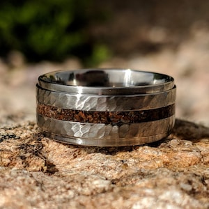 Jurassic Tyrannosaurus Rex T-Rex Dinosaur Bone Fossil Ring Made With Aerospace Grade Titanium