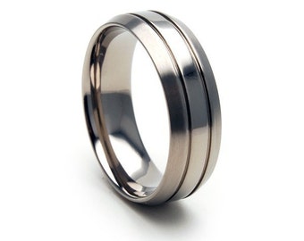 New 7mm Wide Titanium Ring - 7B2G-PC/B