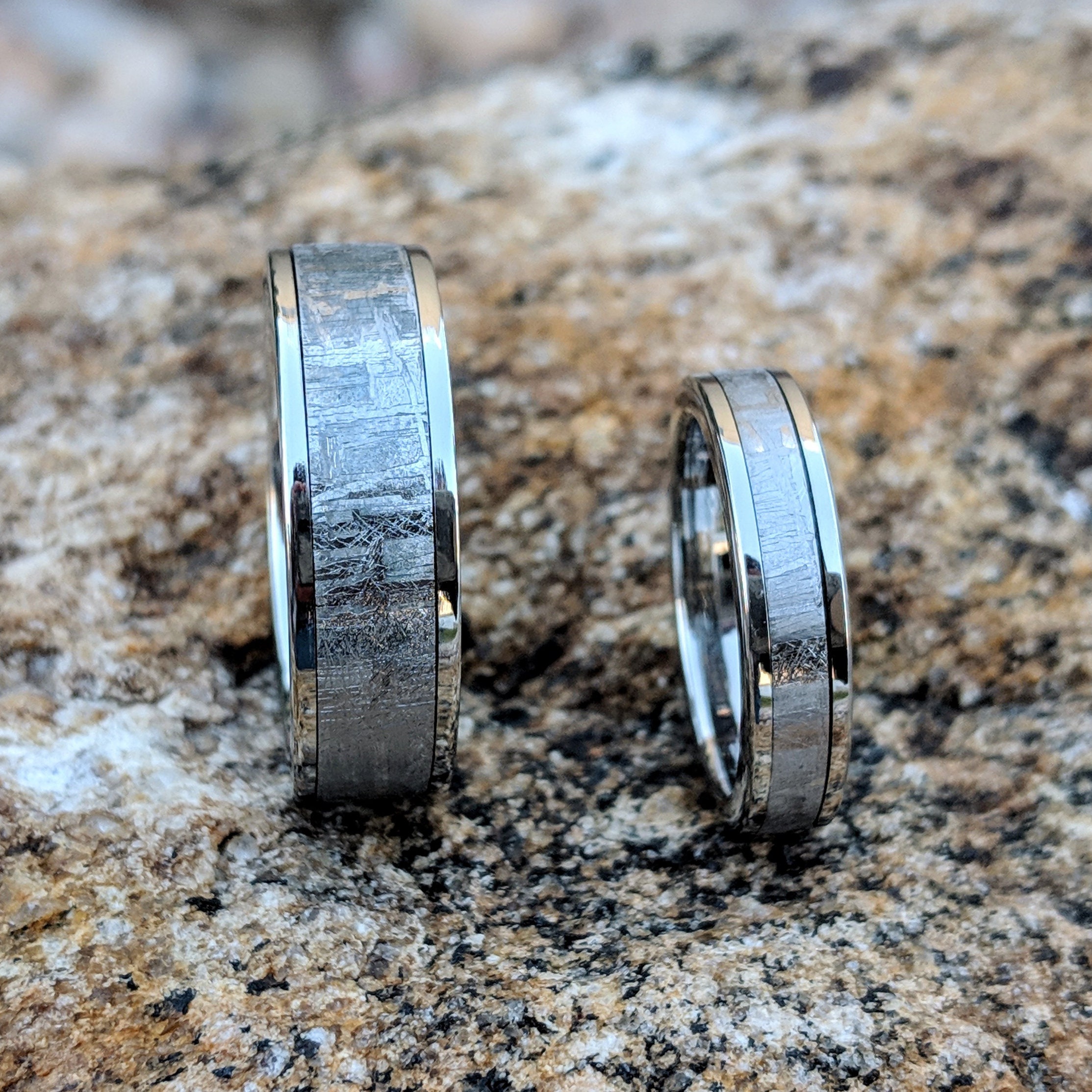 promotions Celestial Elegance: Steel Custom Engagement 3 Stainless Artisan  Meteorite Ring PCs Wedding Set Ring Set, The Perfect Wedding Ring Set - USA  Made 