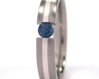 New 4 mm Band, Sterling Silver Inlay - 4HR11G-B-SS, Customize Your Tension Set Ring