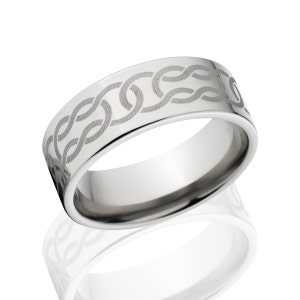 Custom Lasered Celtic Ring Made In Titanium, Celtic Wedding Bands: 8F-C4L