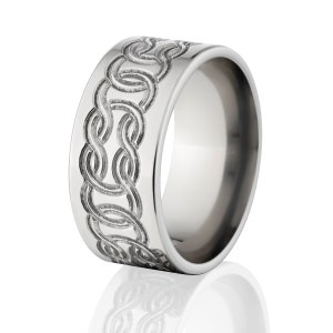 Cobalt Ring, Celtic Ring, Cobalt Chrome Wedding Band - Custom USA Made: CB-10F-MC4