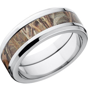 RealTree Max 4 Camouflage Titanium Rings, Camo Band, Camo Wedding Ring: 8T-RealTreeMax4 image 2