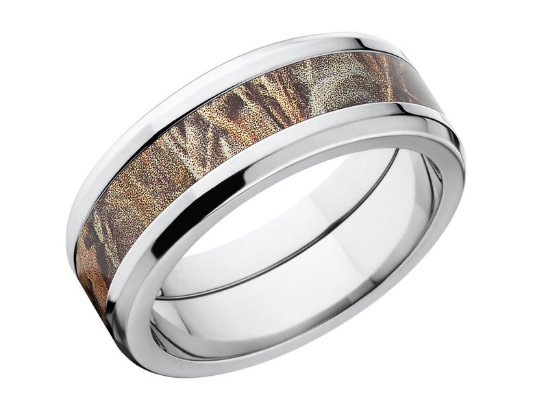 RealTree Max 4 Camouflage Titanium Rings, Camo Band, Camo Wedding Ring: 8T-RealTreeMax4 image 2