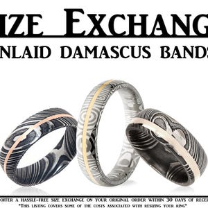 Damascus Steel with Gold Inlay Size Exchange image 3