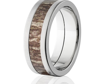 Anillo de titanio Mossy Oak de 8 mm, diseño Bottomland: 8P-BOMMOMLAND
