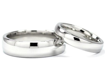 Cobalt His and Hers Matching Ring Set - Modern Cobalt Wedding Rings : COB-6HRP.4HRP