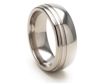 New 8mm Wide Titanium Ring - 8HR2OCG-P