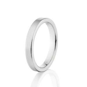 Mens Cobalt Rings, Brushed Finish, Cobalt Wedding Bands: COB3F-B