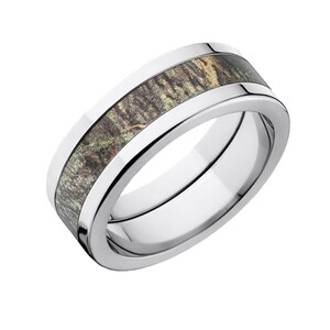 NEW 8MM Flat Branded Mossy Oak Titanium Ring, New Break Up Pattern: 8P-NBU image 2