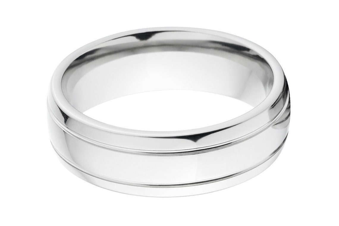 Cobalt Chrome Ring Cobalt Wedding Bands Shiny Cobalt Ring Etsy