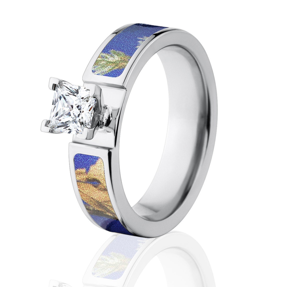 Camo Rings Realtree Engagement Ring W 1CTW 14k Prong Set Cob