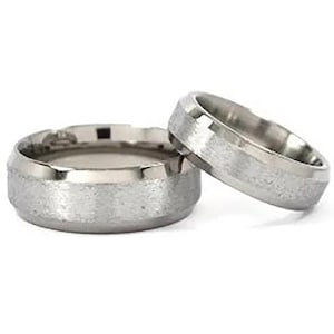 Titanium Rings For Him And Her, Matching Wedding Rings, Titanium Bands: 8B-ST.6B-ST