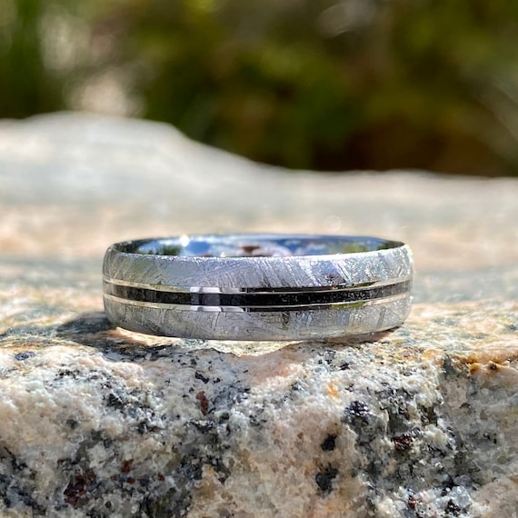 5mm Gibeon Meteorite Ring Custom Made Meteorite Wedding Band Etsy