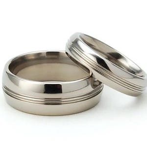 Titanium Rings For Him And Her, Matching Wedding Rings, Titanium Bands: 8HRCPP.6HRCPP