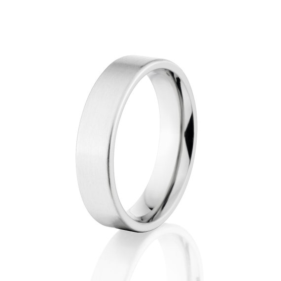 6mm High Polish Finish Cobalt Chromium Flat Pipe Cut Wedding Band