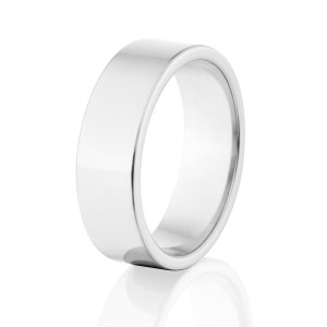 New 6 mm Flat Style Cobalt Ring, Cobalt Wedding Band USA Made Comfort Fit Rings - Modern Ring 4-17: COB-6F-P