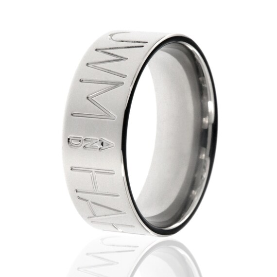 Personalized 8mm Wide Titanium Duck Band, Duck Band Wedding Rings