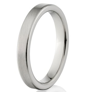New 3mm Wide Comfort Fit Ring Titanium 3F-B image 1